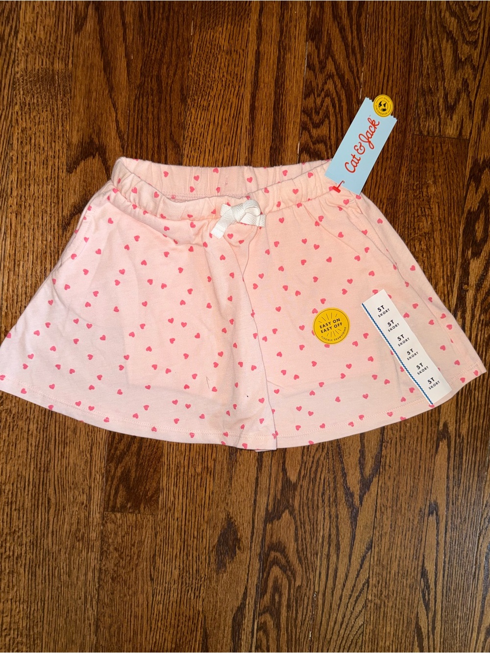 Cat & Jack Light Pink Heart-Print Skort with Bow